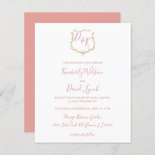 Budget Monogram Crest Blush Weddenschap