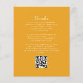 Budget Monogram Crest Goudsbloem QR Code Bruiloft (Achterkant)