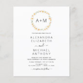 Budget Monogram Daisy Sage Green Floral Wedding Flyer (Voorkant)