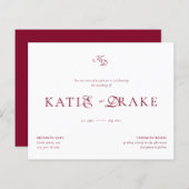 BUDGET Monogram Deep Burgundy Script Wedding (Voorkant / Achterkant)