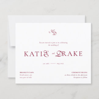 BUDGET Monogram Deep Burgundy Script Wedding