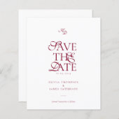 BUDGET Monogram Deep Burgundy Script Wedding (Voorkant / Achterkant)