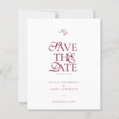 BUDGET Monogram Diep Bourgondië Script Bruiloft (Voorkant)
