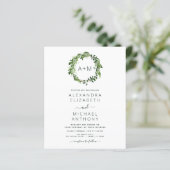 Budget Monogram Emerald Green Greenery Wedding (Staand voorkant)