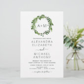 Budget Monogram Emerald Green Greenery Wedding (Staand voorkant)