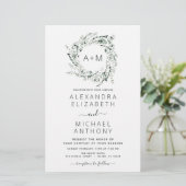Budget Monogram Emerald Green Greenery Wedding (Staand voorkant)