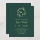 Budget Monogram Emerald Green Wedding (Voorkant / Achterkant)