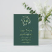 Budget Monogram Emerald Green Wedding (Staand voorkant)