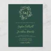 Budget Monogram Emerald Green Wedding (Voorkant)