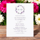Budget Monogram Floral Dusty Paars Wedding