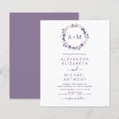 Budget Monogram Floral Dusty Paars Wedding (Voorkant / Achterkant)