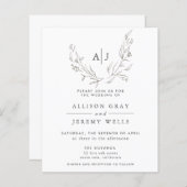 Budget Monogram Floral Weddenschap (Voorkant / Achterkant)