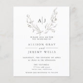 Budget Monogram Floral Weddenschap (Voorkant)