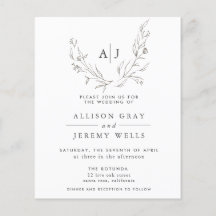 Budget Monogram Floral Weddenschap