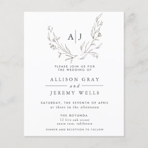 Budget Monogram Floral Weddenschap