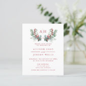 Budget Monogram Floral Weddenschap (Staand voorkant)