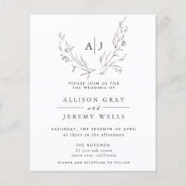 Budget Monogram Floral Weddenschap Flyer