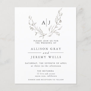 Budget Monogram Floral Weddenschap Flyer