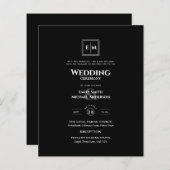 BUDGET Monogram Formele bruiloft zwart in 1 (Voorkant / Achterkant)