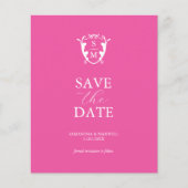 Budget Monogram Fuchsia Save the Date Flyer (Voorkant)