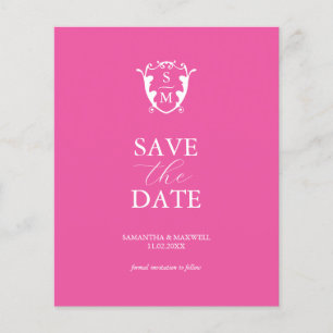 Budget Monogram Fuchsia Save the Date Flyer