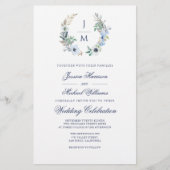 Budget Monogram Greenery Wreath Wedding Uitnodigin (Voorkant)