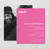 Budget Monogram Hot Pink Foto Weddenschap (Voorkant / Achterkant)