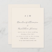 Budget Monogram Ivory Minimal Wedding (Voorkant / Achterkant)