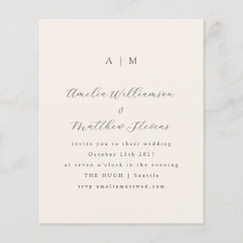 Budget Monogram Ivory Minimal Wedding