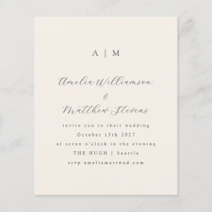 Budget Monogram Ivory Minimal Wedding