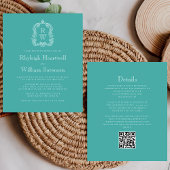 Budget Monogram Kreeft Turquoise QR Code Huwelijk