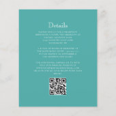 Budget Monogram Kreeft Turquoise QR Code Huwelijk (Achterkant)