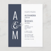 Budget Monogram Moderne Eenvoudige Weddenschap (Voorkant)