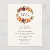 Budget Monogram najaar Rustic Plum Floral Wedding (Voorkant)