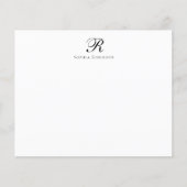 Budget Monogram Professional Business Note Card (Voorkant)