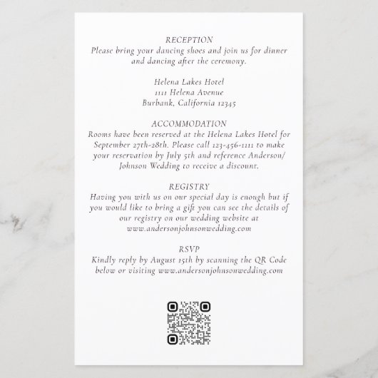 Budget Monogram QR Code Details Weddenschap (Achterkant)