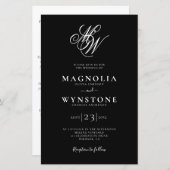 Budget Monogram QR Code Details Weddenschap (Voorkant / Achterkant)