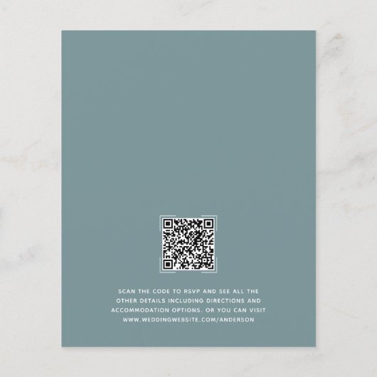 Budget Monogram QR-code Trouwuitnodiging Flyer (Achterkant)
