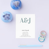 Budget Monogram QR-code Trouwuitnodiging Flyer (Enkel)