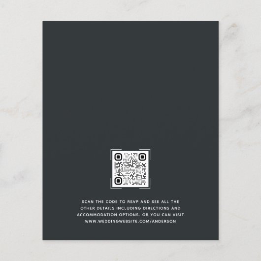 Budget Monogram QR Code Weddenschap Uitnodiging (Achterkant)