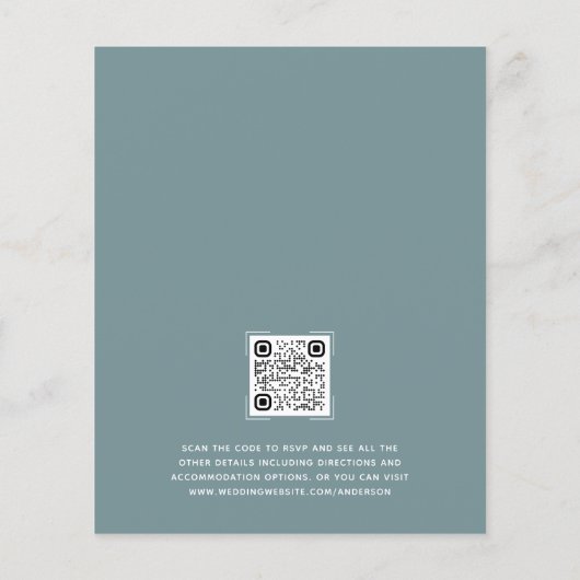 Budget Monogram QR Code Weddenschap Uitnodiging Flyer (Achterkant)
