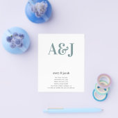 Budget Monogram QR Code Weddenschap Uitnodiging Flyer (Enkel)