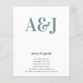 Budget Monogram QR Code Weddenschap Uitnodiging Flyer (Voorkant)