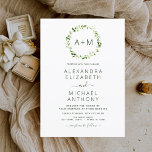 Budget Monogram Sage Emerald Green Floral Wedding Flyer<br><div class="desc">Budget Chic and Modern Monogram Sage en Emerald Green Greenery Waterverf Wedding Autumn,  Winter,  Spring of Summer Wedding Invitations - omvat prachtige en elegante scripttypografie voor de speciale huwelijksfeestdag.</div>