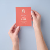 Budget Monogram Sinaasappel Save the Date Flyer (Hand)