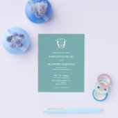 Budget Monogram Strand Huwelijksuitnodiging Flyer (Enkel)