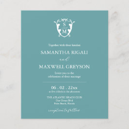 Budget Monogram Strand Huwelijksuitnodiging Flyer