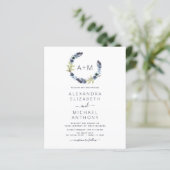 Budget Monogram Stusty Blue Boho Floral Wedding (Staand voorkant)