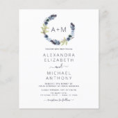 Budget Monogram Stusty Blue Boho Floral Wedding (Voorkant)
