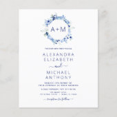 Budget Monogram Stusty Blue Floral Wedding (Voorkant)